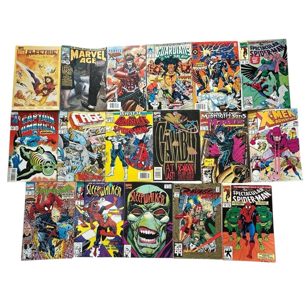 90s Marvel Comic Book Lot of 17 Spiderman Guardians Sleepwalker X-Men Morbius